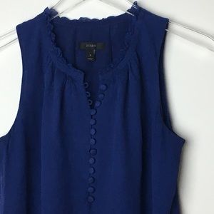 J Crew | Silk lace trim blouse